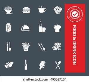 
Food and drink icon set,vector