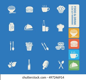 Food and drink icon set,vector