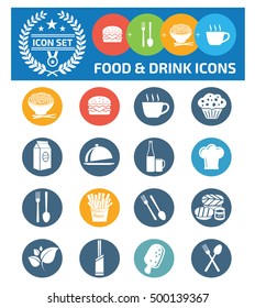 
Food and drink icon set,vector