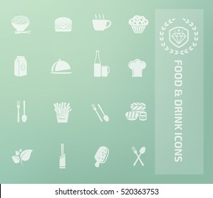 
Food and drink icon set,vector