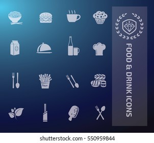 
Food and drink icon set,vector