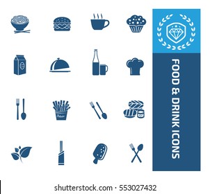 
Food and drink icon set,vector