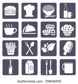 Food and drink icon set,vector