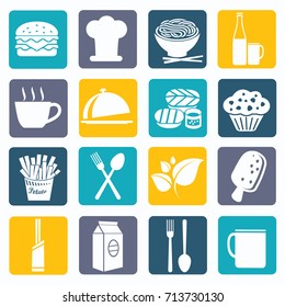 Food and drink icon set,vector