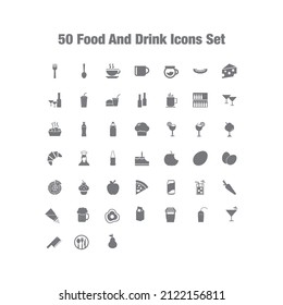 Food and Drink icon vector design template and illustration with editable stroke