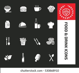 Food and drink icons design,clean vector