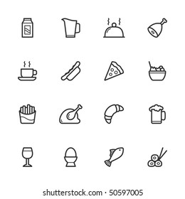 Food and drink icons. Lines have not been expanded to maintain maximum editability.