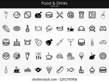 Food, drink icons for logo and web