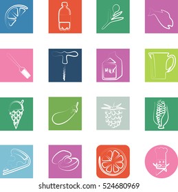 Food and drink  Icons. pointing