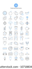 Food and drink icons set.