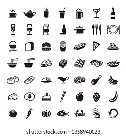 Food and drink icons set