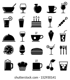 Food and drink icons set