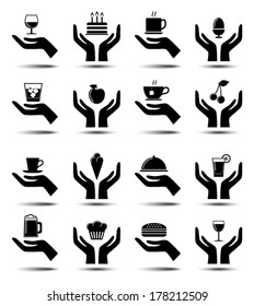 Food and drink icons set