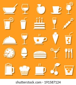 Food and drink icons set