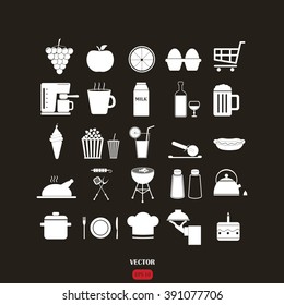 food and drink icons set
