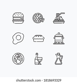 Food and Drink icons set line with white background - vector