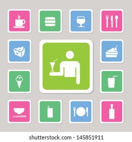 food and drink icons set  for use