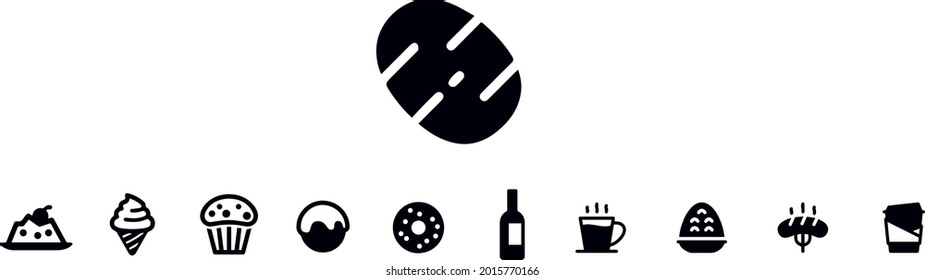 Food and Drink Icons Set vector design 