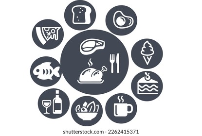 Food and Drink Icons vector design