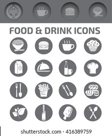 Food and drink icons,vector