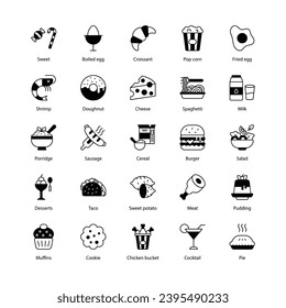 Food and Drink illustration icons vector stock illustration