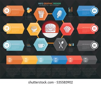 
Food and drink info graphic design on clean background,vector