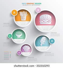 Food and drink info graphic design.clean vector