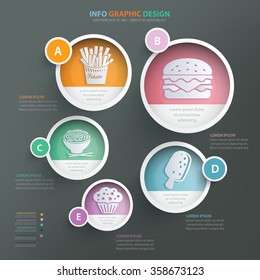 Food and drink info graphic design.clean vector