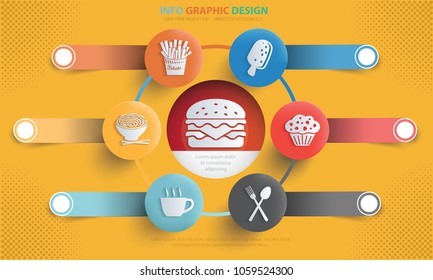 Food and drink info graphic vector design