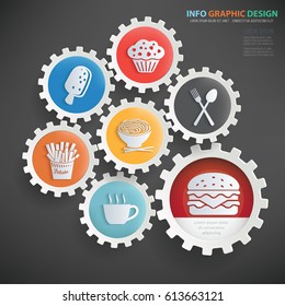 Food and drink info graphics design,clean vector
