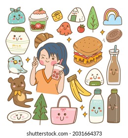 Food and Drink Kawaii Doodle