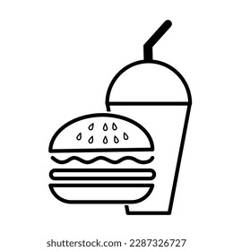 Food and drink line icon ou white background.