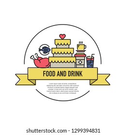 FOOD AND DRINK LINE ICON SET