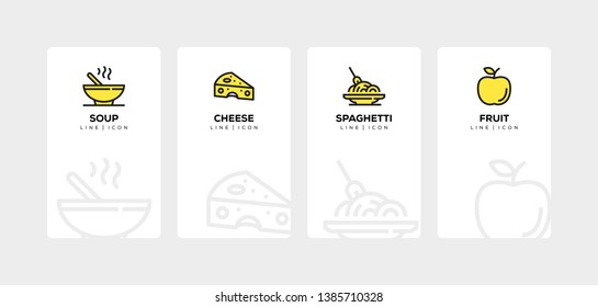 FOOD AND DRINK LINE ICON SET