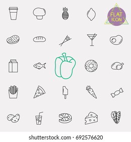 food and drink line icon set