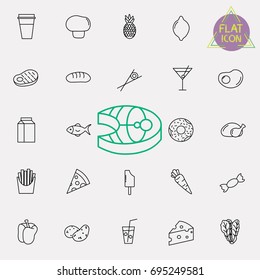 food and drink line icon set