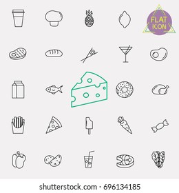 food and drink line icon set