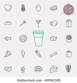 food and drink line icon set