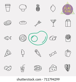 food and drink line icon set