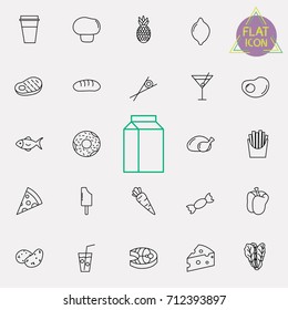 food and drink line icon set