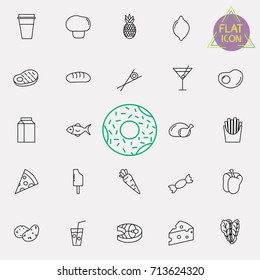 food and drink line icon set