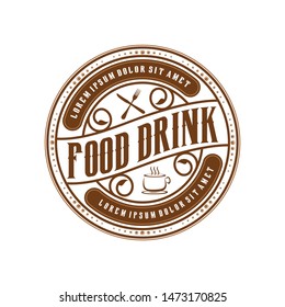 Food and drink logo design for brand label - coffee cafe cake tea snack 