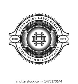 Food and drink logo design for brand label - coffee cafe cake tea snack 