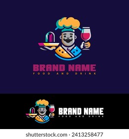 food and drink logo design with chef elements