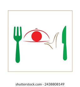 Food and drink logo negative space design style Vector Food and drink logo design concept full color '