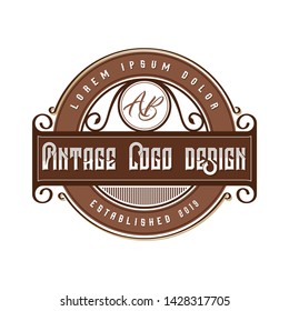 Food drink logo restaurant vintage badge emblem design, simple minimalist label product.
