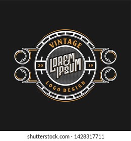 Food drink logo restaurant vintage badge emblem design, simple minimalist label product.