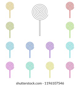 Food And Drink - Lollypop icon in multi color. Simple outline vector set for UI and UX, website or mobile application