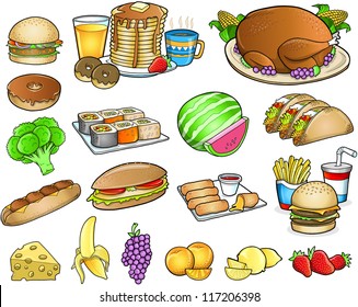 Food and drink  Meal Vector Elements Set
