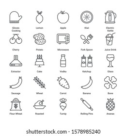 Food & Drink Modern graphic design concepts, simple outline elements collection. Vector line icons